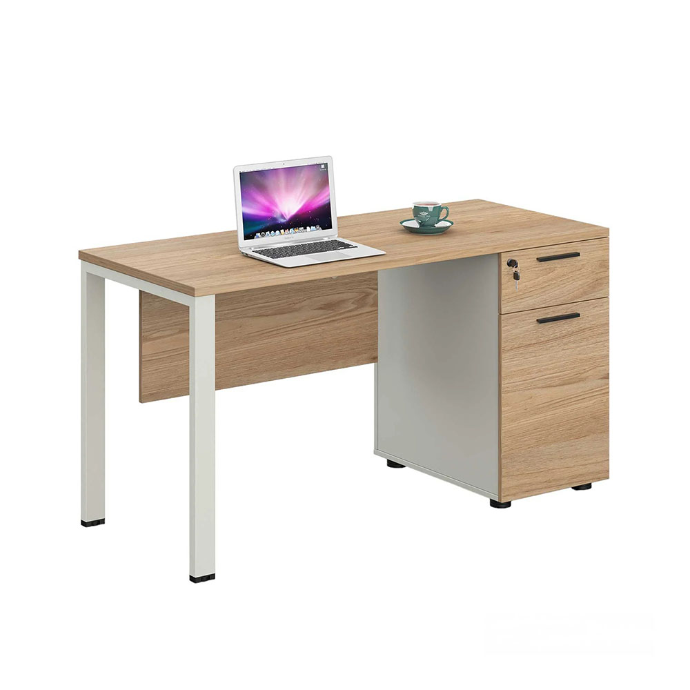 Офис бюро с контейнер - Monaco 120/60/75h см бряст-бяло